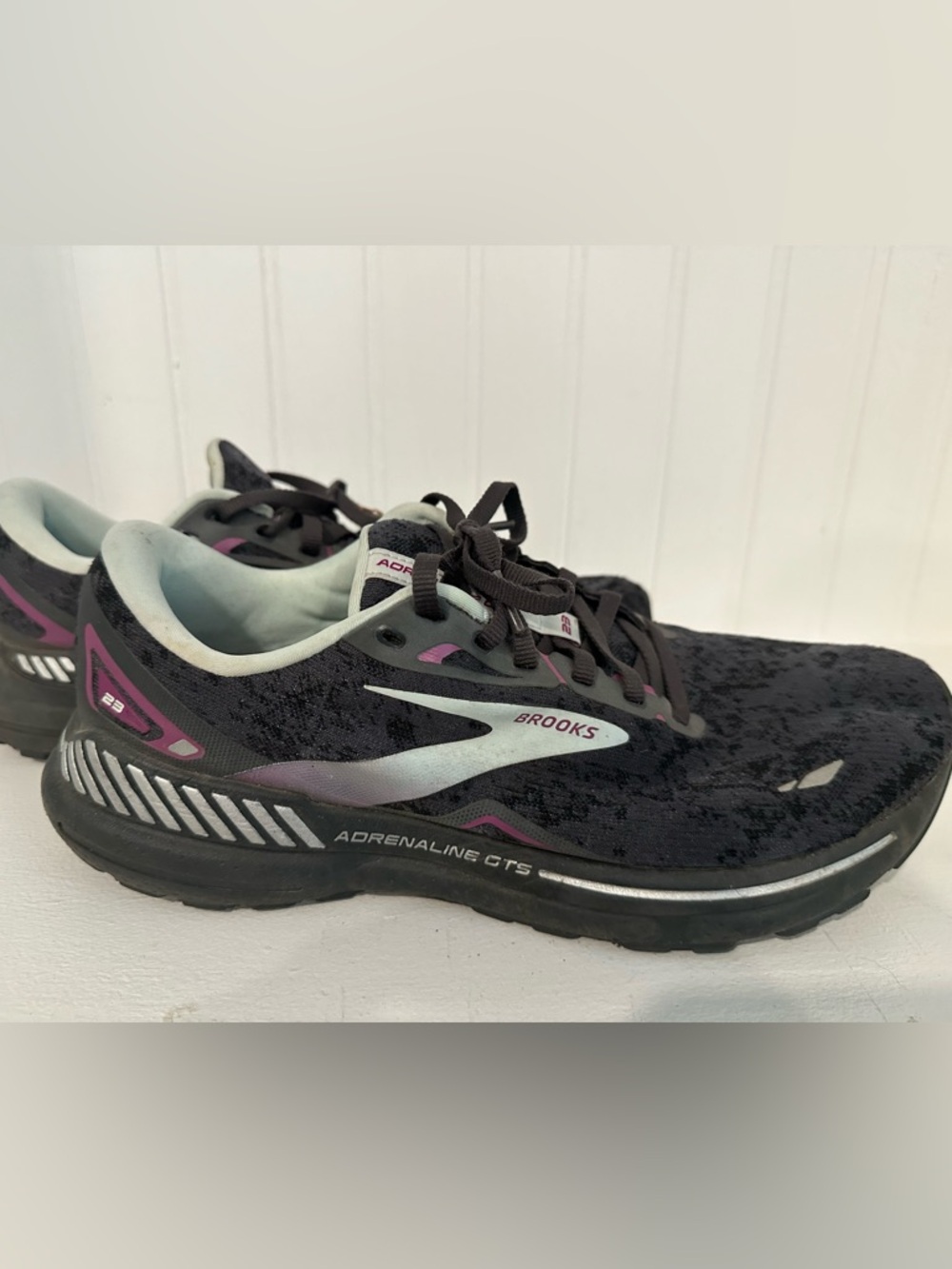 Brooks Women’s Adrenaline GTS Running Shoes - Black with Purple Accents